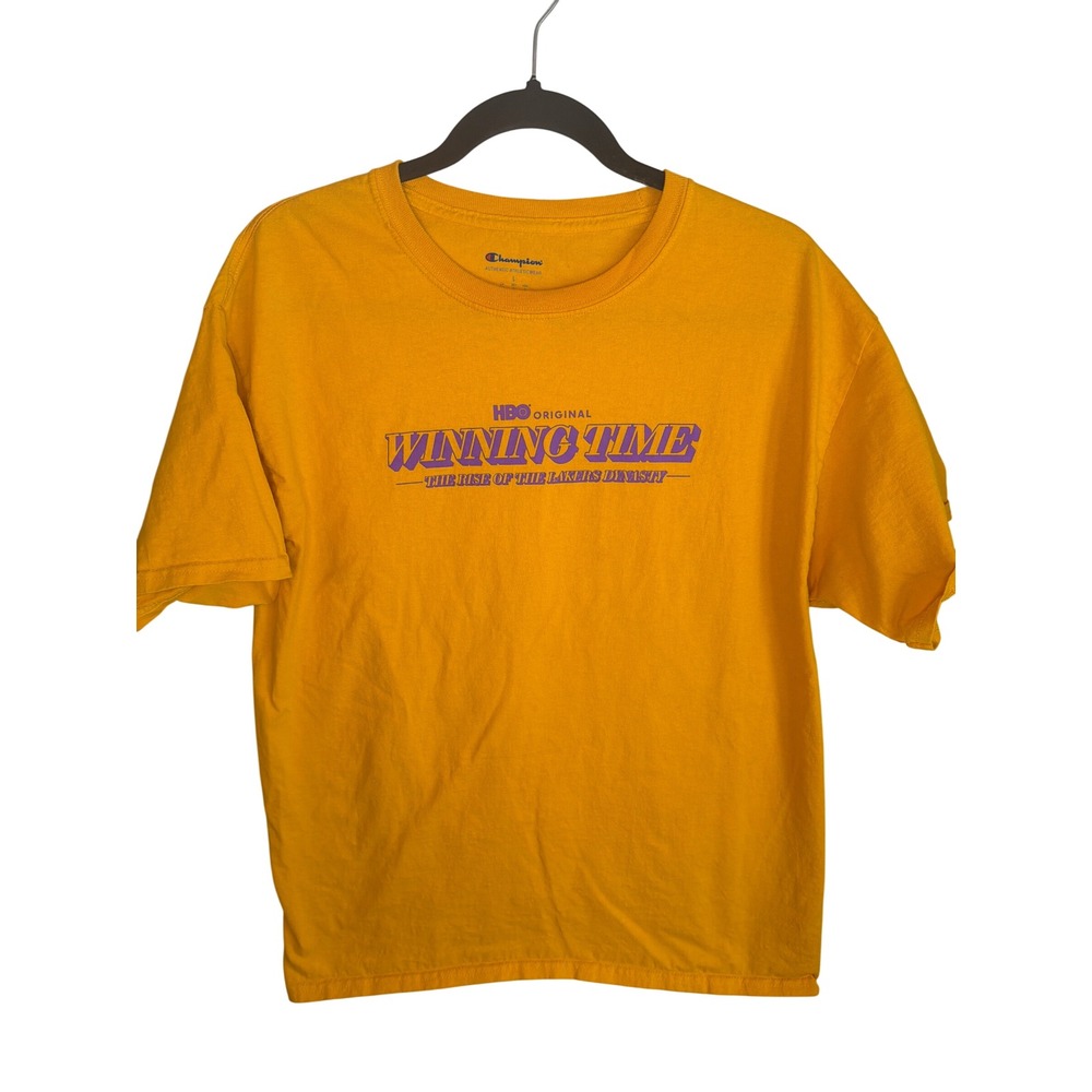 Champion HBO Winning‎ Time The Rise of the Lakers Dynasty T-Shirt Gold Mens L
